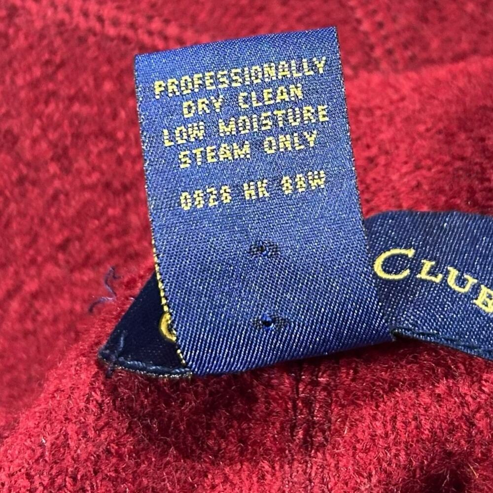 Vtg Charter Club Womens Sz M Red 100% Wool Cardigan Sweater Pockets Preppy Cozy - Picture 9 of 9